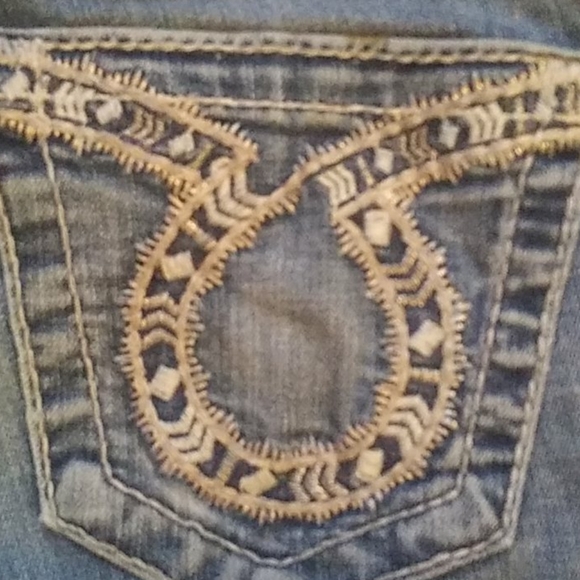 A pair of dark stone washed Big Star bootcut jean. - Picture 3 of 5